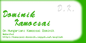 dominik kamocsai business card